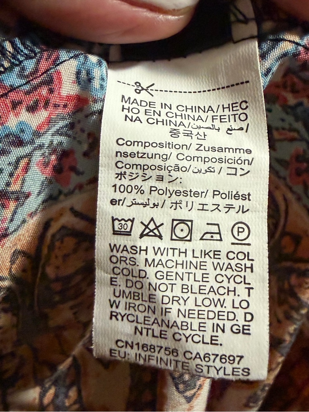 SHEIN ~ Midi Sundress ~ Multi-Colored ~ Boho Tie-Front at V in Center of Front - Picture 3 of 6